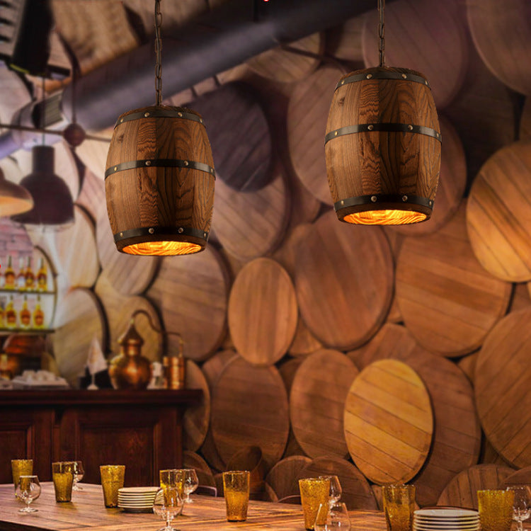 LuxeWineBarrel κρεμαστό φωτιστικό από ξύλο
