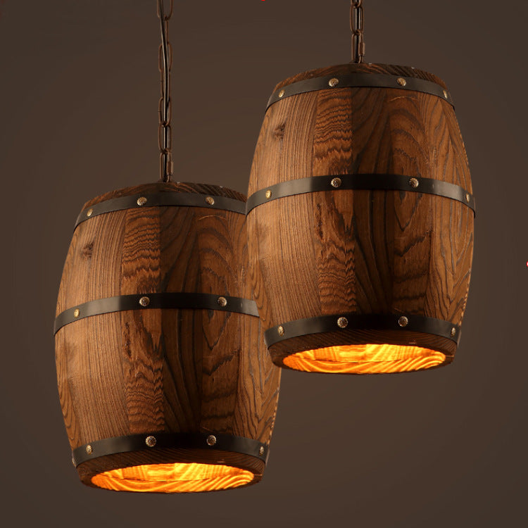 LuxeWineBarrel κρεμαστό φωτιστικό από ξύλο