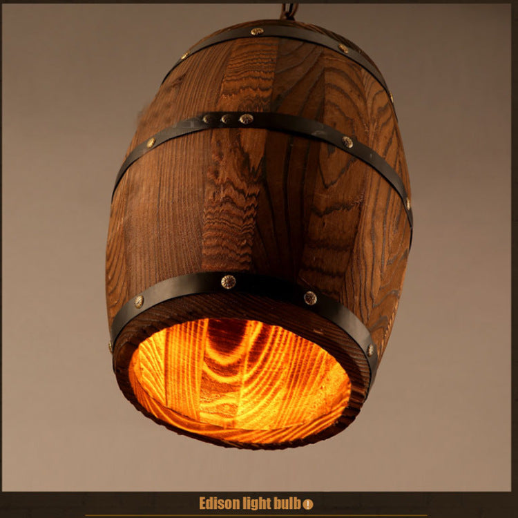 LuxeWineBarrel κρεμαστό φωτιστικό από ξύλο