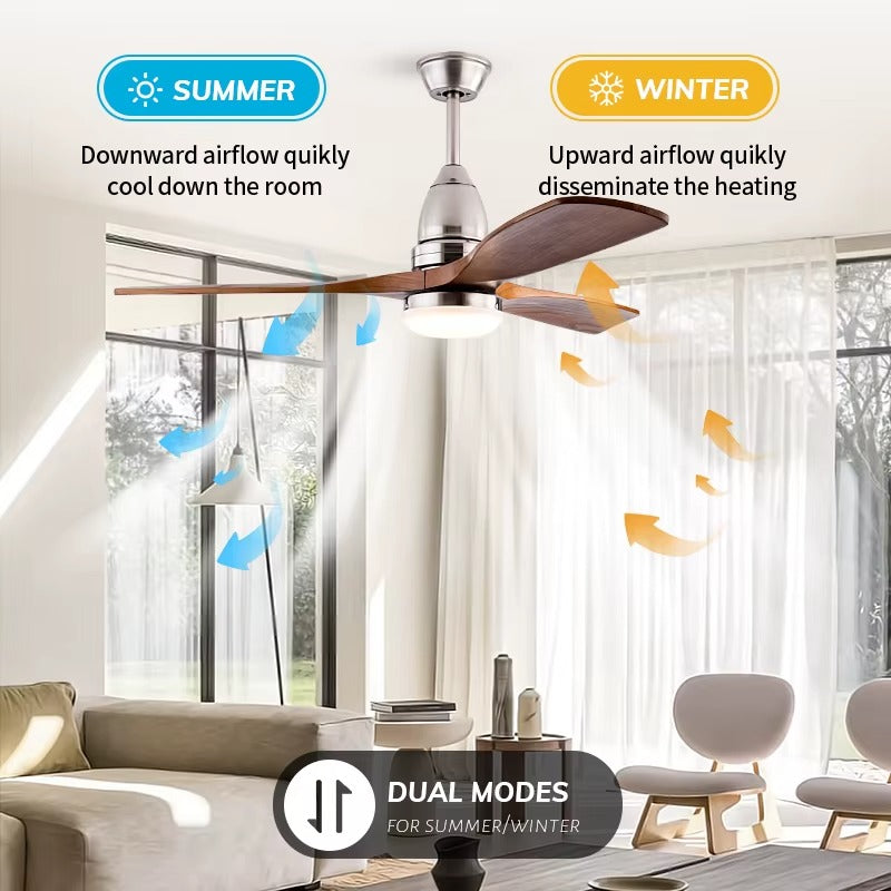 Deckenventilator „AeroWood 3“ mit Licht, Fernbedienung und Holzflügeln