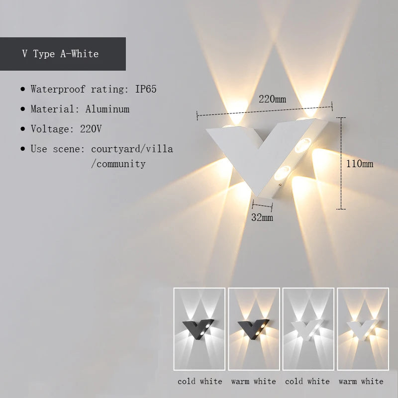 Wasserdichte Außenwandleuchten in verschiedenen Formen „X-Lumina“