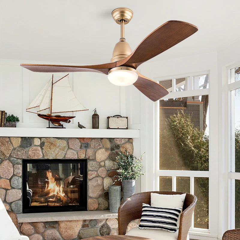 Deckenventilator „AeroWood 3“ mit Licht, Fernbedienung und Holzflügeln