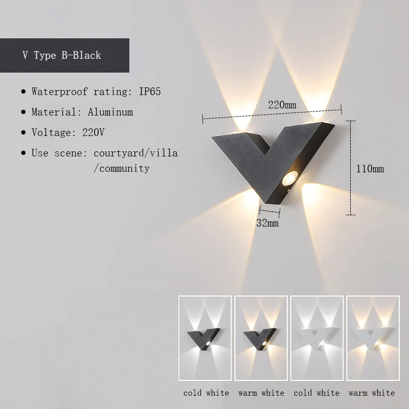 Wasserdichte Außenwandleuchten in verschiedenen Formen „X-Lumina“