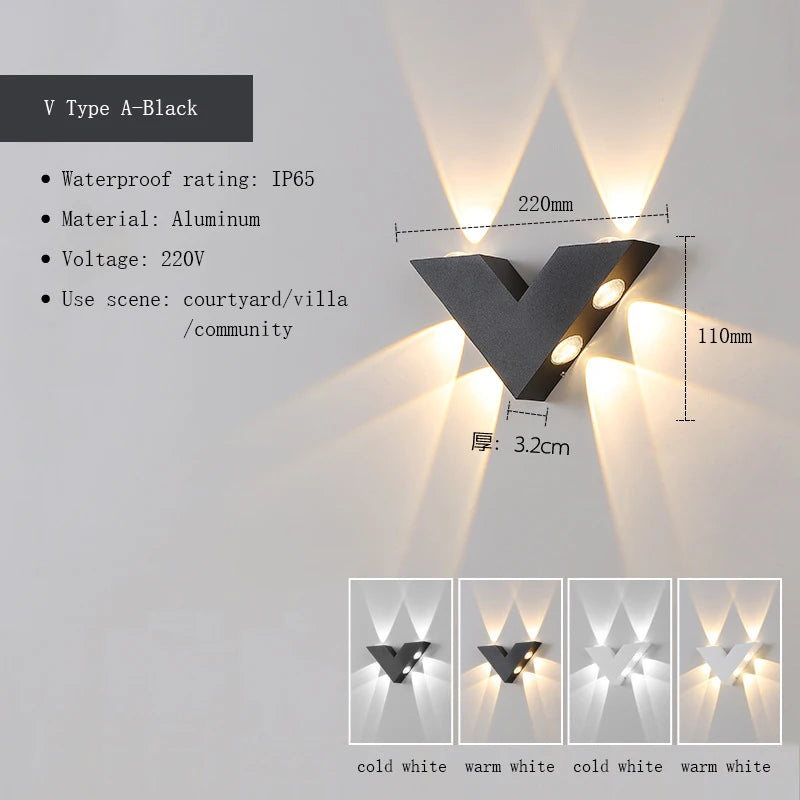 Wasserdichte Außenwandleuchten in verschiedenen Formen „X-Lumina“