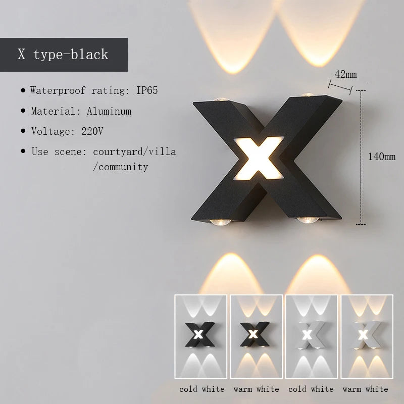 Wasserdichte Außenwandleuchten in verschiedenen Formen „X-Lumina“