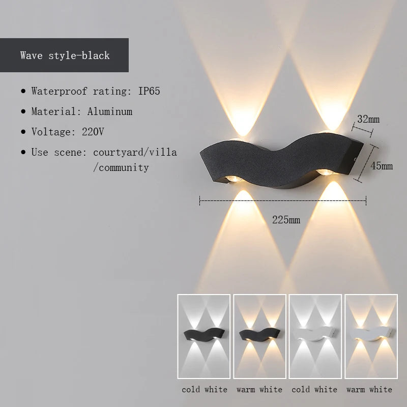 Wasserdichte Außenwandleuchten in verschiedenen Formen „X-Lumina“