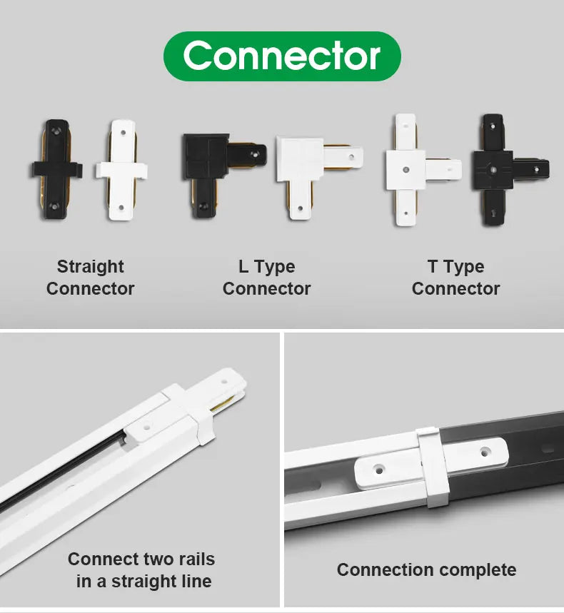 Straight Connections for Spot Lighting Tracks