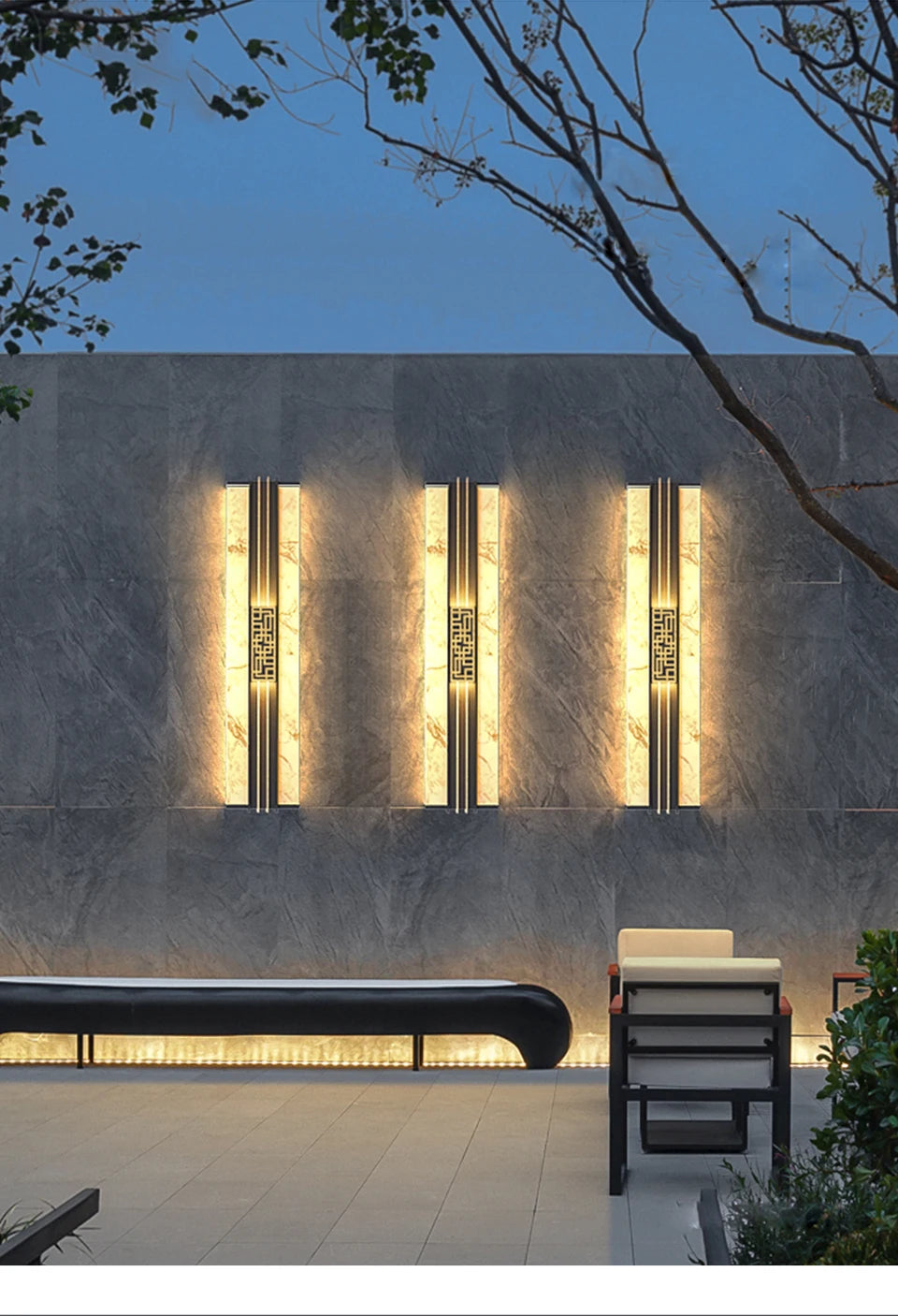 Μαρμάρινο Εξωτερικό LED Φωτιστικό Τοίχου IP65 "Porticus Aegis"