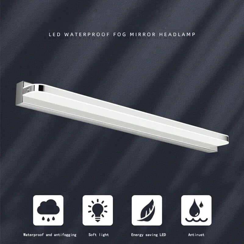 'Blissful Boutique' Contemporary Stainless Steel Bathroom Light with LED for Mirror