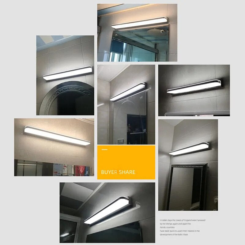 'Blissful Boutique' Contemporary Stainless Steel Bathroom Light with LED for Mirror