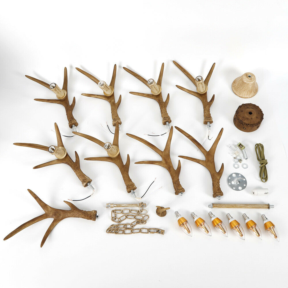 Εξάφωτος Vintage πολυέλαιος σε σχήμα κερατοειδή ελαφιού "DeerNest "