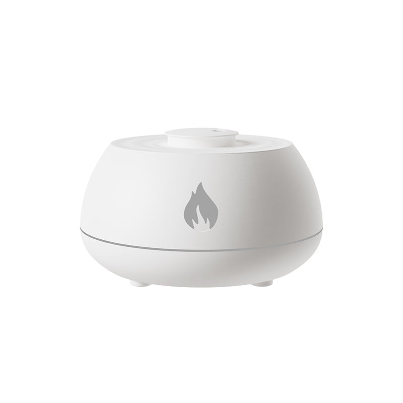 AromaGlow Luxe Αρωματοθεραπευτικός Εξατμιστής με Φλόγες, 7 Χρώματα Φωτισμού, Ενυδατωτής Αέρα Σπιτιού 130ML USB, με Αρωματικά Έλαια