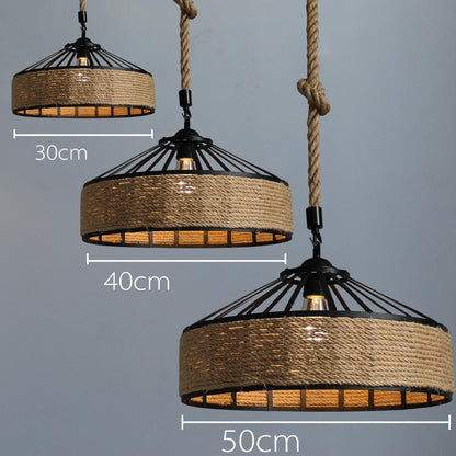 CountryRope Lampe im amerikanischen Landhausstil mit Hanfseil