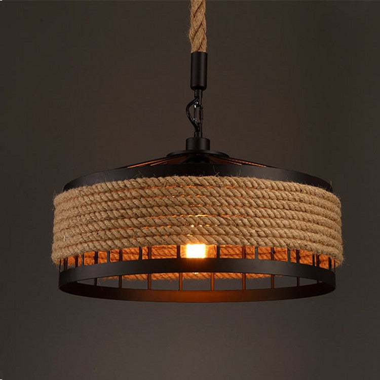 CountryRope Lampe im amerikanischen Landhausstil mit Hanfseil