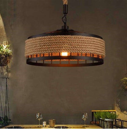 CountryRope Lampe im amerikanischen Landhausstil mit Hanfseil