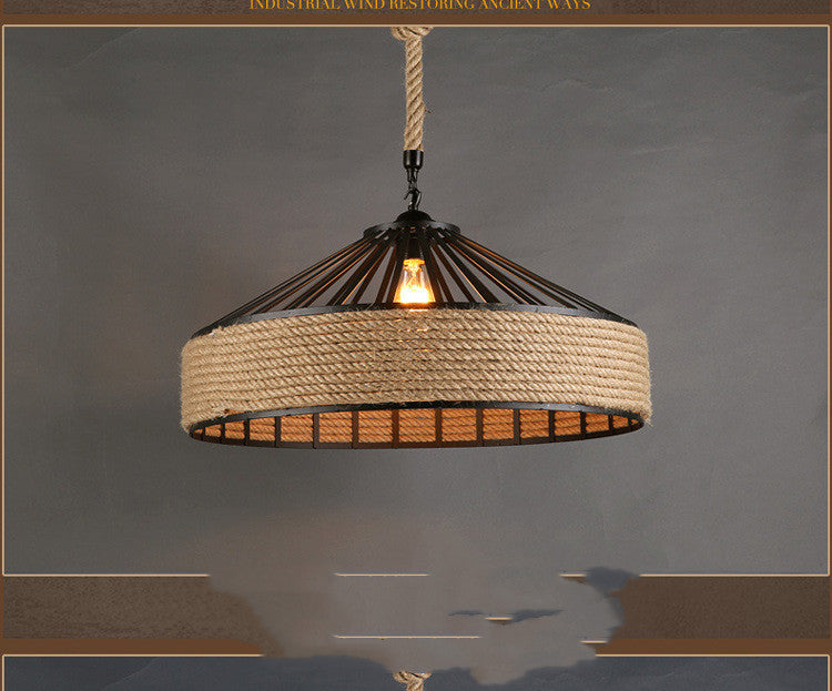 CountryRope Lampe im amerikanischen Landhausstil mit Hanfseil