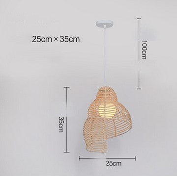 SnailWoven Luminary Φωτιστικό Κρεμαστό με Ρατάν