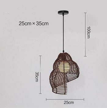 SnailWoven Luminary Φωτιστικό Κρεμαστό με Ρατάν