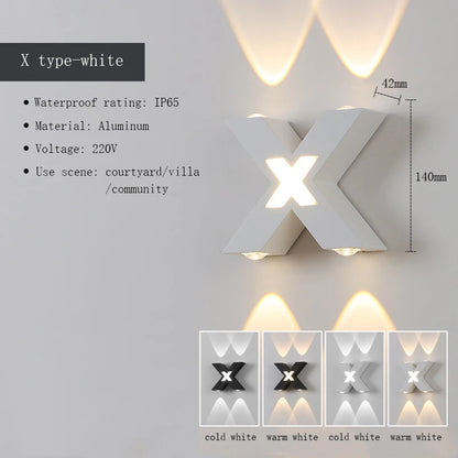 Wasserdichte Außenwandleuchten in verschiedenen Formen „X-Lumina“