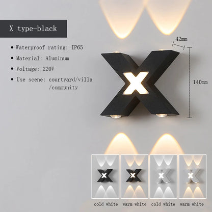 Wasserdichte Außenwandleuchten in verschiedenen Formen „X-Lumina“