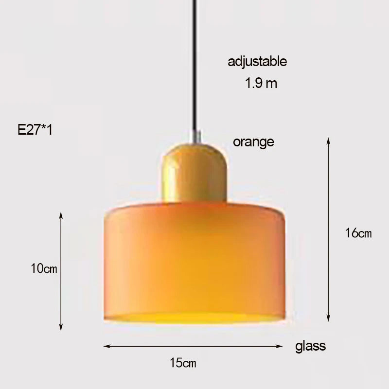 Κρεμαστό Φωτιστικό Γυάλινο "Linea Glass" E27 Μοντέρνο σε Λευκό, Πράσινο, Ροζ ή Πορτοκαλί