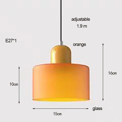 Κρεμαστό Φωτιστικό Γυάλινο "Linea Glass" E27 Μοντέρνο σε Λευκό, Πράσινο, Ροζ ή Πορτοκαλί