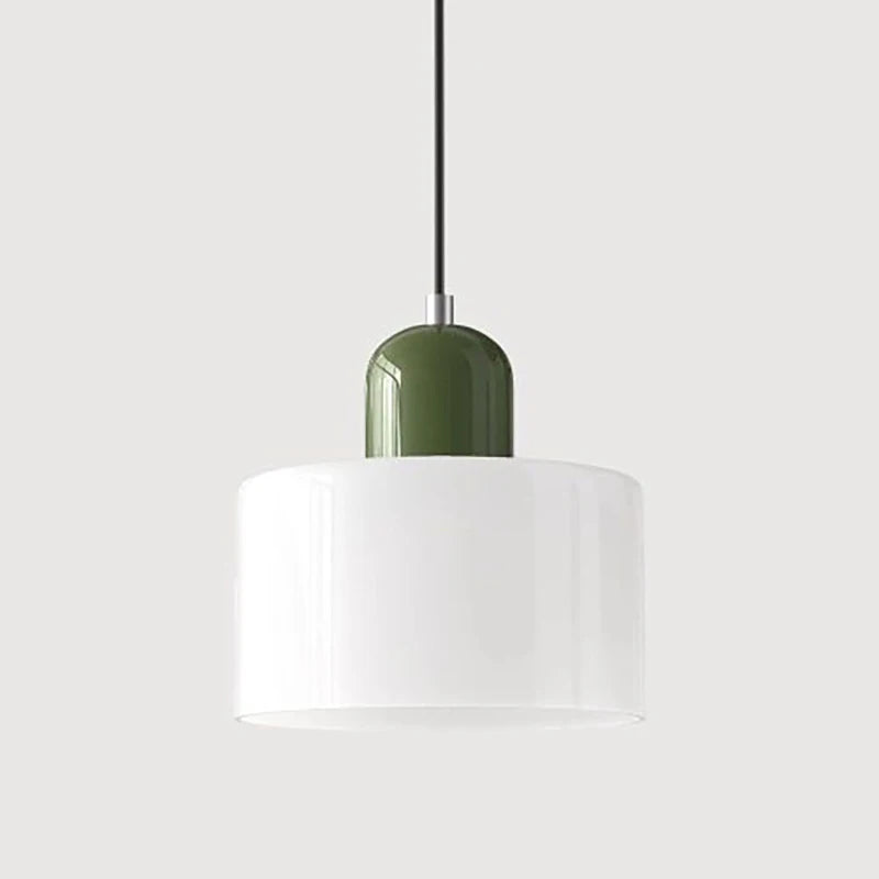 Κρεμαστό Φωτιστικό Γυάλινο "Linea Glass" E27 Μοντέρνο σε Λευκό, Πράσινο, Ροζ ή Πορτοκαλί