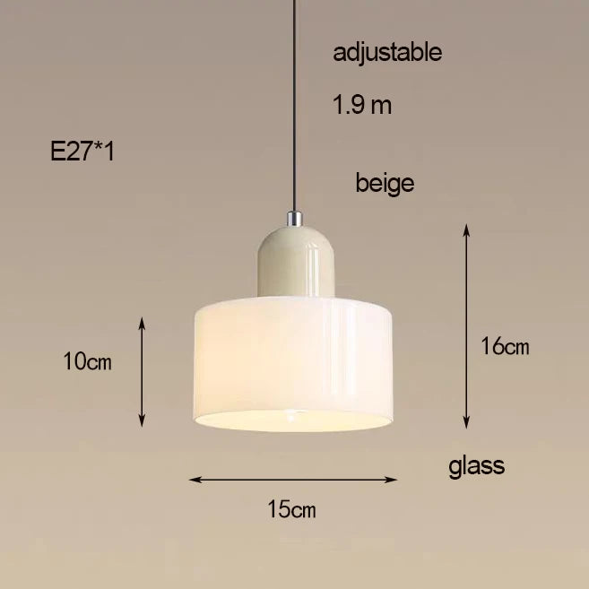Κρεμαστό Φωτιστικό Γυάλινο "Linea Glass" E27 Μοντέρνο σε Λευκό, Πράσινο, Ροζ ή Πορτοκαλί