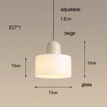 Κρεμαστό Φωτιστικό Γυάλινο "Linea Glass" E27 Μοντέρνο σε Λευκό, Πράσινο, Ροζ ή Πορτοκαλί