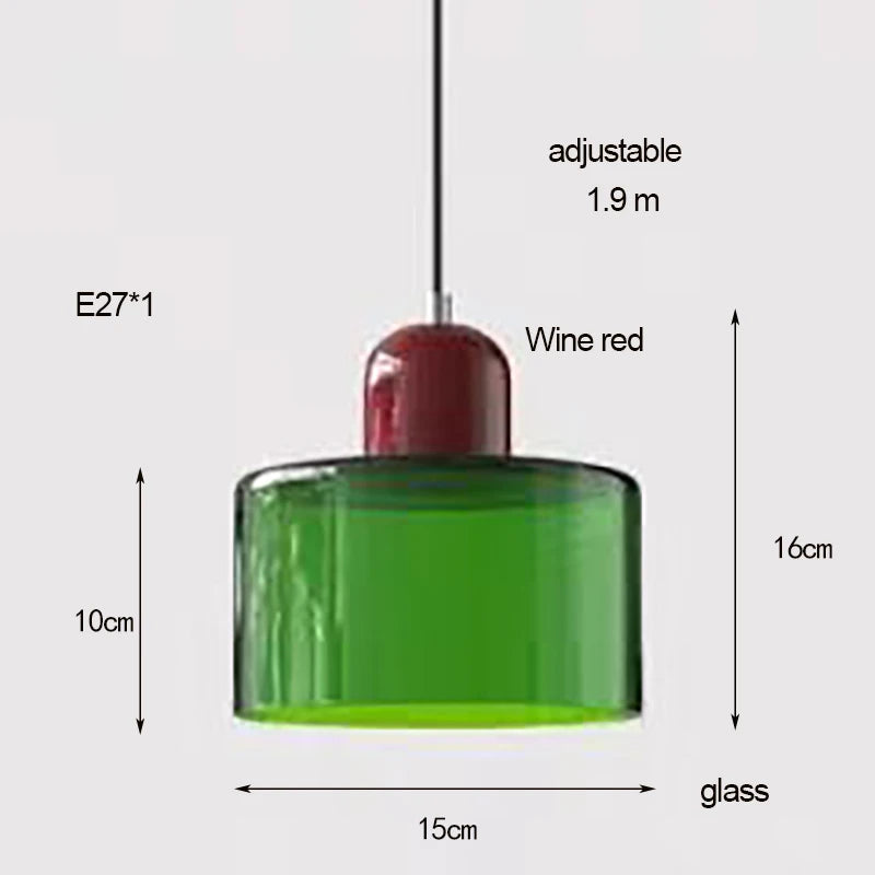 Κρεμαστό Φωτιστικό Γυάλινο "Linea Glass" E27 Μοντέρνο σε Λευκό, Πράσινο, Ροζ ή Πορτοκαλί