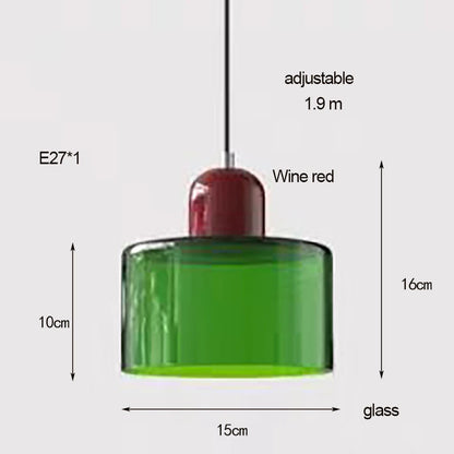 Κρεμαστό Φωτιστικό Γυάλινο "Linea Glass" E27 Μοντέρνο σε Λευκό, Πράσινο, Ροζ ή Πορτοκαλί