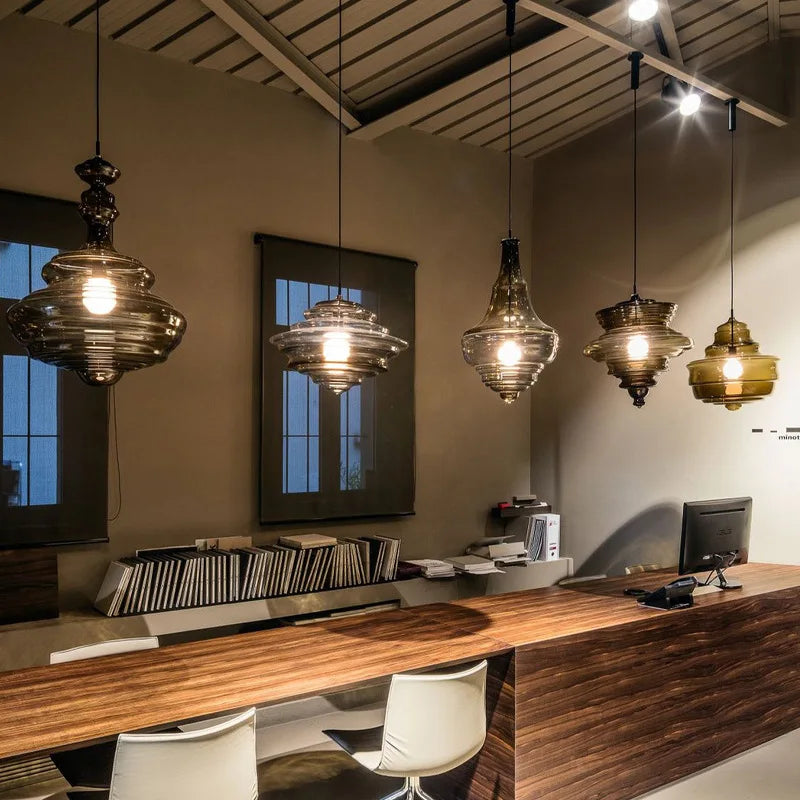 La Scala Glas-Pendelleuchte – Industrielle/Vintage-Kunstbeleuchtung