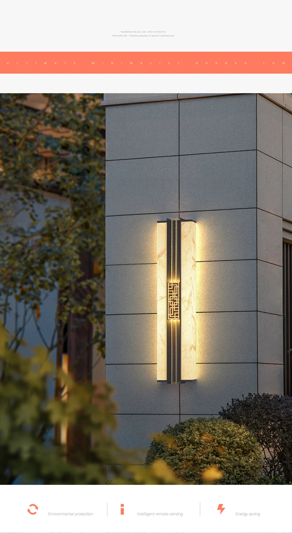 Μαρμάρινο Εξωτερικό LED Φωτιστικό Τοίχου IP65 "Porticus Aegis"