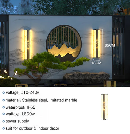 Μαρμάρινο Εξωτερικό LED Φωτιστικό Τοίχου IP65 "Porticus Aegis"