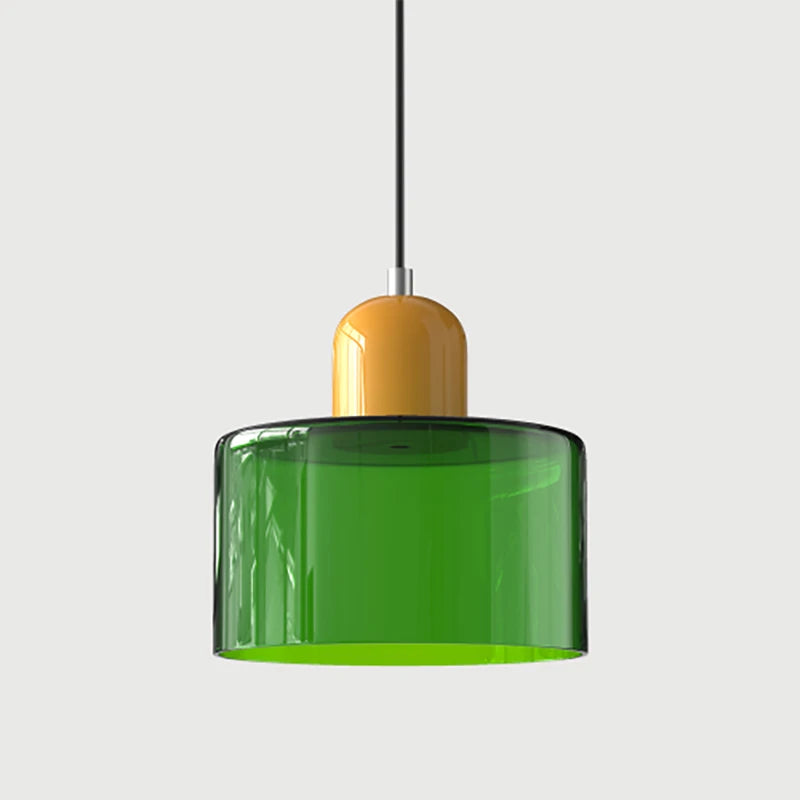 Κρεμαστό Φωτιστικό Γυάλινο "Linea Glass" E27 Μοντέρνο σε Λευκό, Πράσινο, Ροζ ή Πορτοκαλί