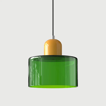 Κρεμαστό Φωτιστικό Γυάλινο "Linea Glass" E27 Μοντέρνο σε Λευκό, Πράσινο, Ροζ ή Πορτοκαλί