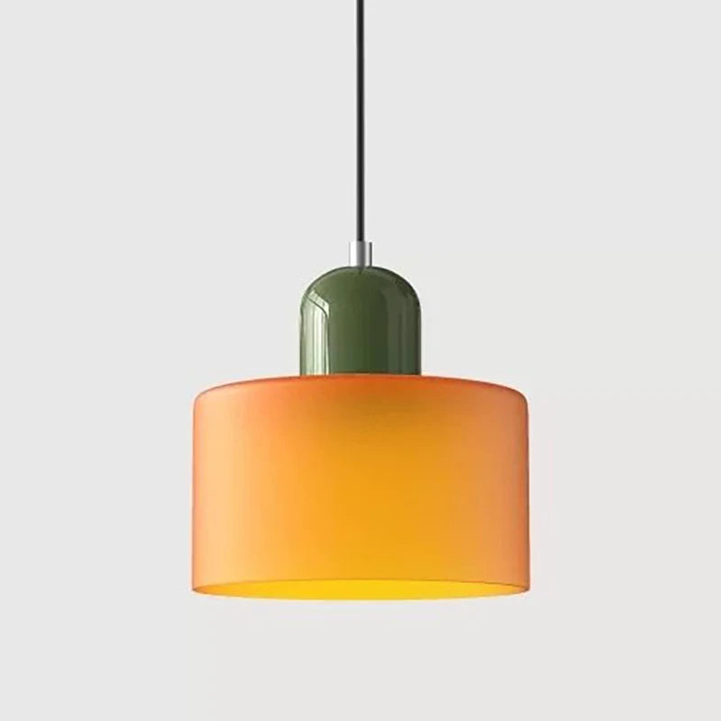 Κρεμαστό Φωτιστικό Γυάλινο "Linea Glass" E27 Μοντέρνο σε Λευκό, Πράσινο, Ροζ ή Πορτοκαλί