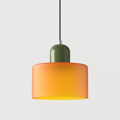 Κρεμαστό Φωτιστικό Γυάλινο "Linea Glass" E27 Μοντέρνο σε Λευκό, Πράσινο, Ροζ ή Πορτοκαλί
