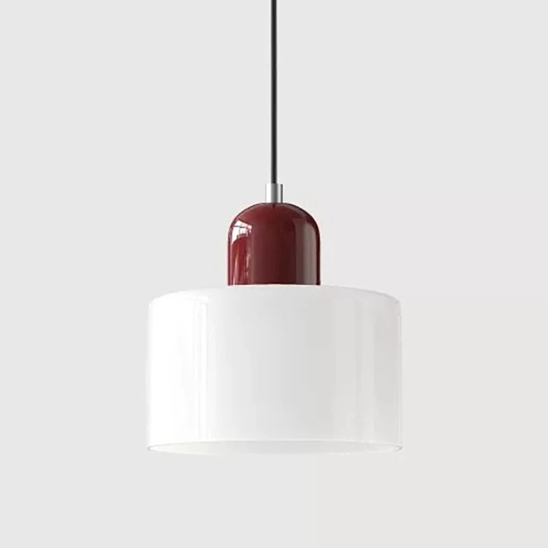 Κρεμαστό Φωτιστικό Γυάλινο "Linea Glass" E27 Μοντέρνο σε Λευκό, Πράσινο, Ροζ ή Πορτοκαλί