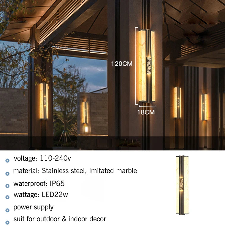 Μαρμάρινο Εξωτερικό LED Φωτιστικό Τοίχου IP65 "Porticus Aegis"