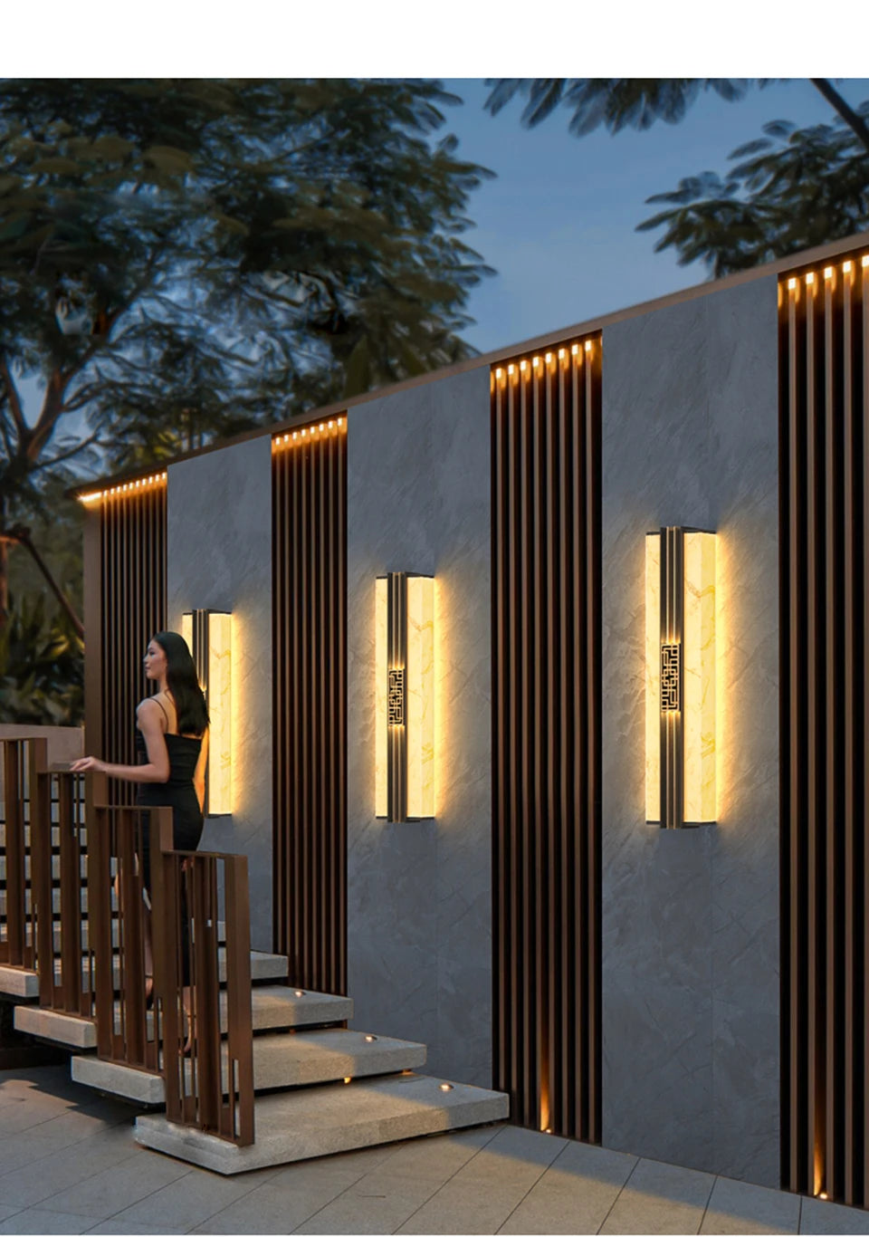 Μαρμάρινο Εξωτερικό LED Φωτιστικό Τοίχου IP65 "Porticus Aegis"