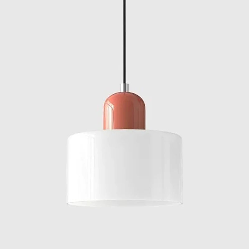 Κρεμαστό Φωτιστικό Γυάλινο "Linea Glass" E27 Μοντέρνο σε Λευκό, Πράσινο, Ροζ ή Πορτοκαλί