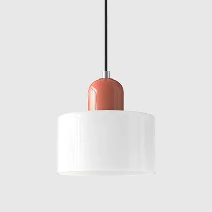 Κρεμαστό Φωτιστικό Γυάλινο "Linea Glass" E27 Μοντέρνο σε Λευκό, Πράσινο, Ροζ ή Πορτοκαλί