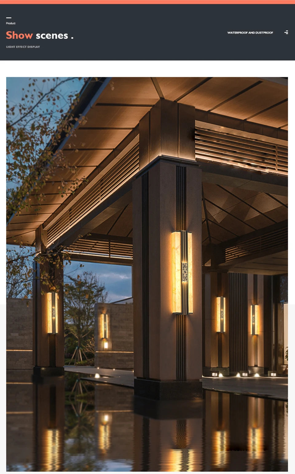 Μαρμάρινο Εξωτερικό LED Φωτιστικό Τοίχου IP65 "Porticus Aegis"