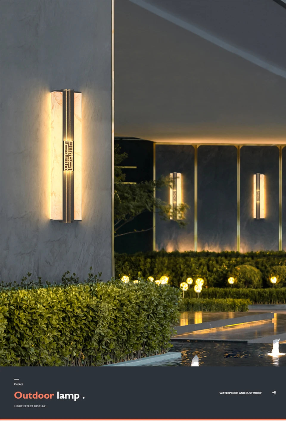 Μαρμάρινο Εξωτερικό LED Φωτιστικό Τοίχου IP65 "Porticus Aegis"