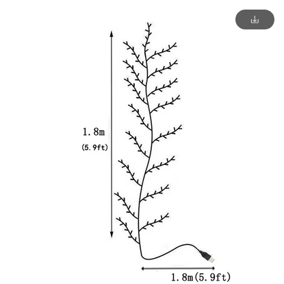 MerryTwig Εύκαμπτο Δέντρο Ιτιάς με 144 και 96 λαμπάκια