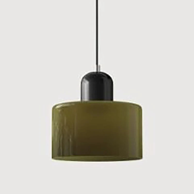 Κρεμαστό Φωτιστικό Γυάλινο "Linea Glass" E27 Μοντέρνο σε Λευκό, Πράσινο, Ροζ ή Πορτοκαλί