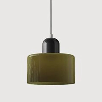 Κρεμαστό Φωτιστικό Γυάλινο "Linea Glass" E27 Μοντέρνο σε Λευκό, Πράσινο, Ροζ ή Πορτοκαλί