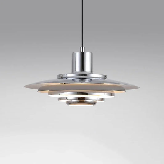 "IronHall" metal pendant lamp in silver and white