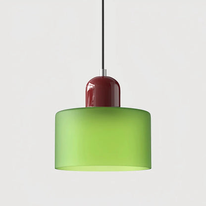 Κρεμαστό Φωτιστικό Γυάλινο "Linea Glass" E27 Μοντέρνο σε Λευκό, Πράσινο, Ροζ ή Πορτοκαλί
